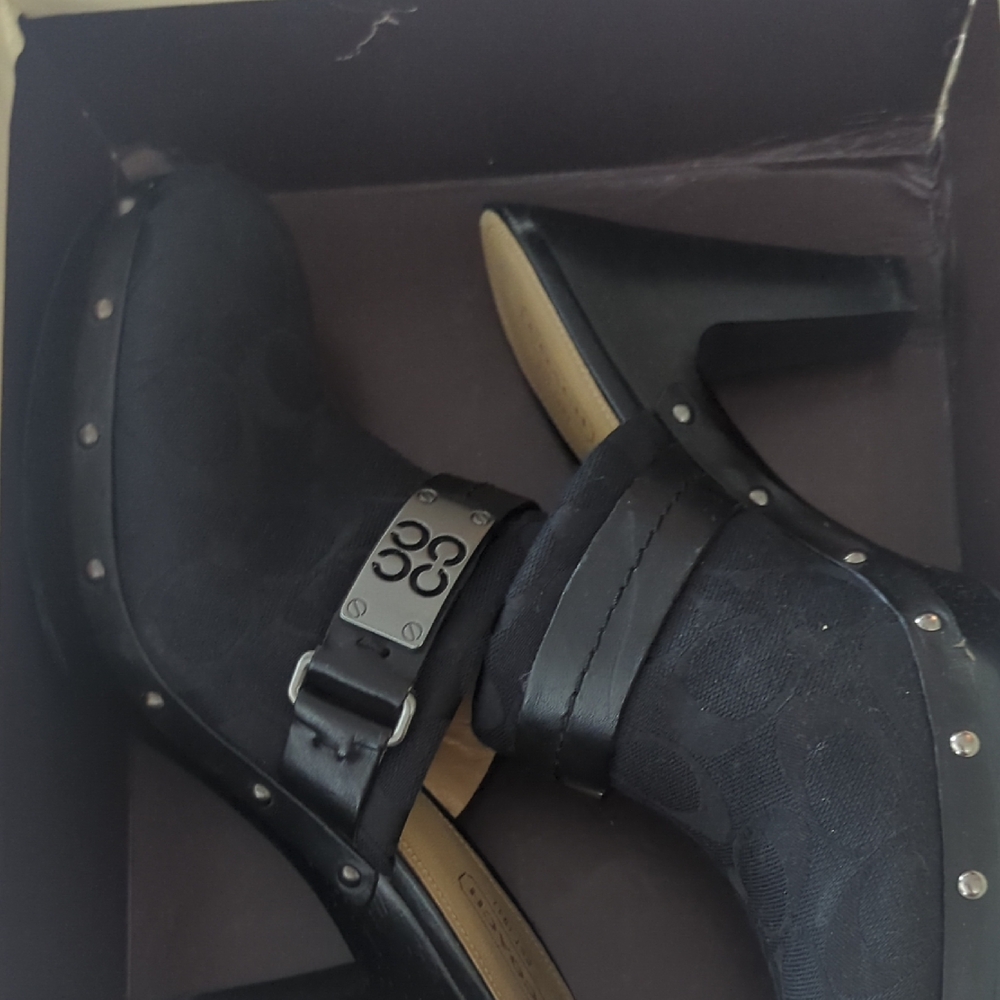 Coach Black Mules with Accents
